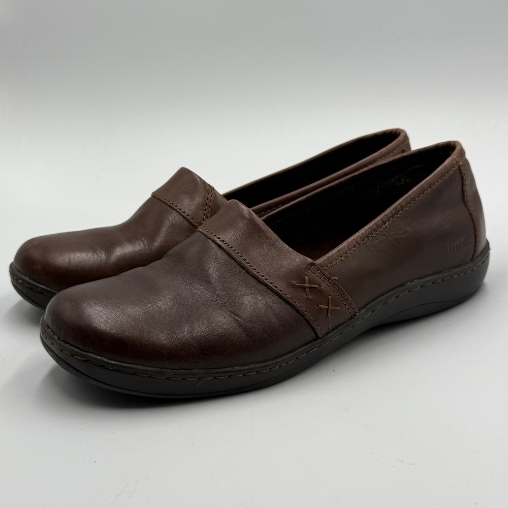 BOC‎ Born Concept Womens Brown Leather Slip On Loafers Size 9.5M C95223
